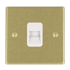 Hamilton 72TCSW Hartland Satin Brass 1 Gang Secondary Telephone Outlet - White Insert