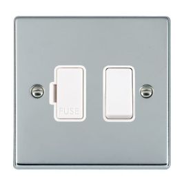 Hamilton 77SPWH-W Hartland Bright Chrome 1 Gang 13A 2 Pole Switched Fused Spur Unit - White Insert