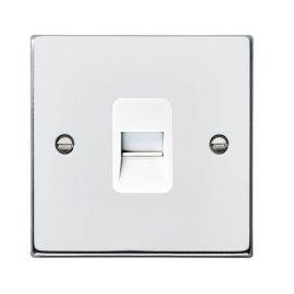 Hamilton 77TCSW Hartland Bright Chrome 1 Gang Secondary Telephone Outlet - White Insert