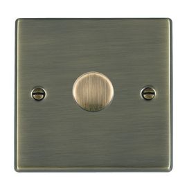 Hamilton 791X40 Hartland Antique Brass 1 Gang 400W 2 Way Resistive Leading Edge Push-Type Rotary Dimmer Switch image