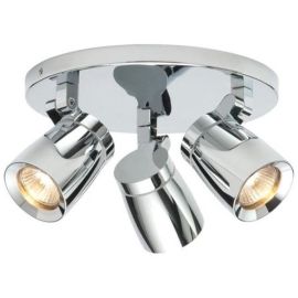 Saxby 39167 Knight Chrome IP44 3x35W GU10 Adjustable Dimmable Round Spotlight