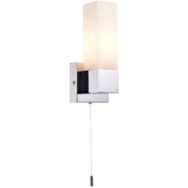 Saxby 39627 Square Chrome IP44 40W G9 Non-dimmable Wall Light image
