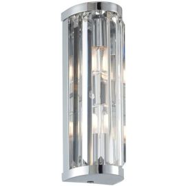 Saxby 39629 Crystal Chrome IP44 2x18W G9 Dimmable Twin Wall Light