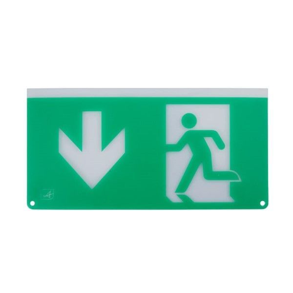 Ansell AE3LED/L/AD Eagle 3-In-1 Green Exit Sign Double Sided Down Arrow Legend