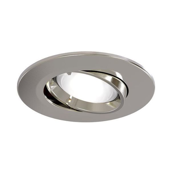 Ansell AEFRG/SC Edge Satin Chrome 50W GU10 95mm Fire Rated Gimbal Downlight