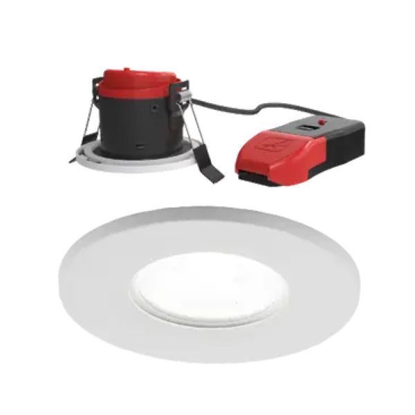 Ansell APRIP/1 Prism Pro White 5W-7W LED 740lm 2700/3000/4000/6000K IP65 90mm CCT Fire Rated Downlight