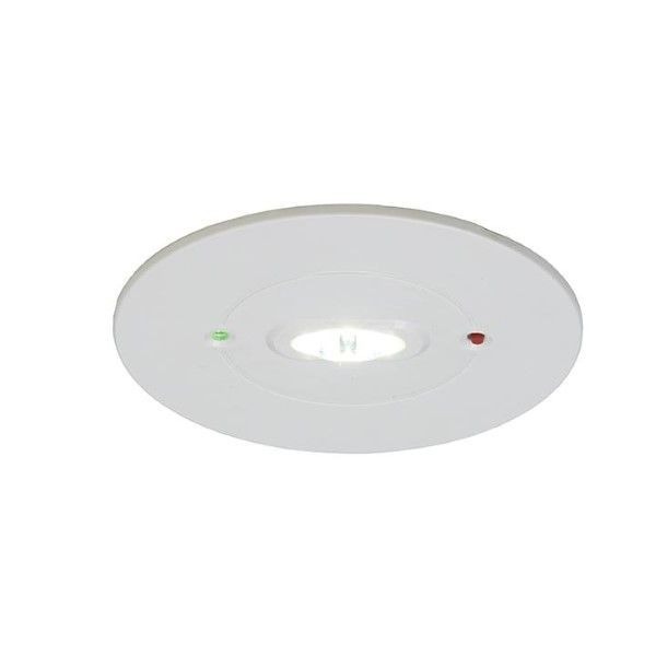 Ansell ARALED/ER/3NM/ST Raven White 3W LED 110lm 6500K IP65 110mm Self-Test Emergency Escape Route Non-Maintained Downlight