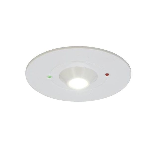 Ansell ARALED/OA/3NM/ST Raven White 3W LED 130lm 6500K IP65 110mm Self-Test Emergency Open Area Non-Maintained Downlight