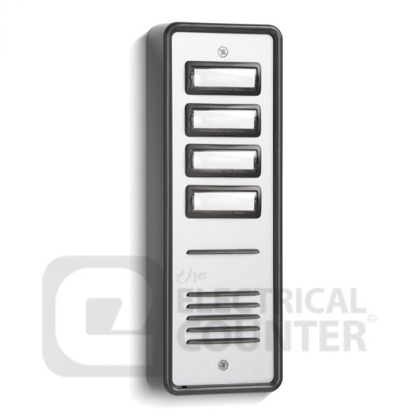 Bell System SPA4 Standard 4 Button Aluminium Door Entry Panel, Surface Mounting