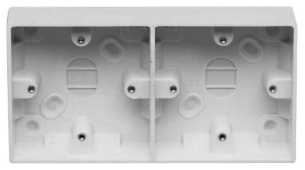 BG Electrical 909 Moulded White Square Edge 2x 1 Gang 37mm Dual Surface Pattress