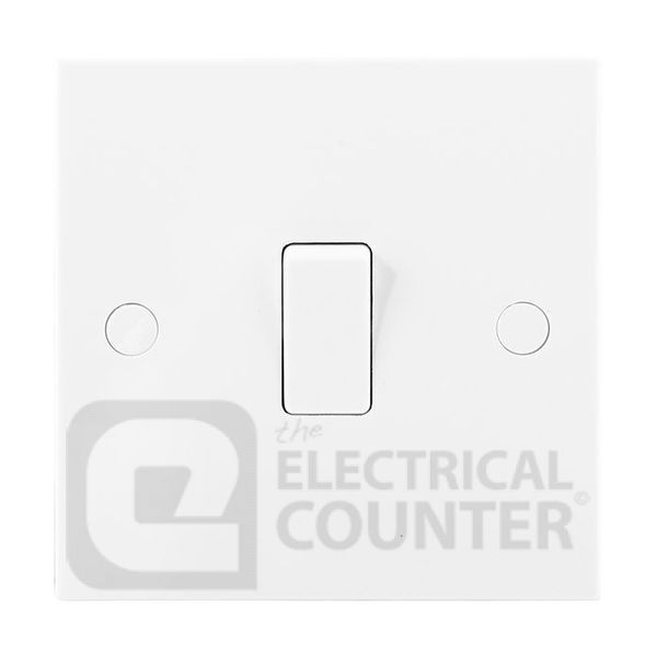 BG Electrical 913W White 10Amp Intermediate Light Switch Plastic Plate Single 