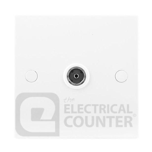 BG Electrical 962 Moulded White Square Edge 1 Gang Isolated Co-Axial TV Socket Outlet