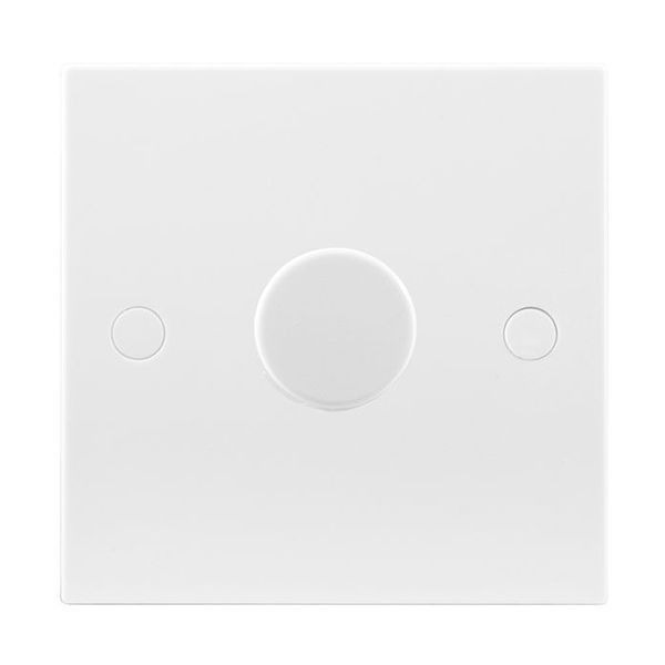 BG Electrical 981 Moulded White Square Edge 1 Gang 200W 2 Way Trailing Edge Dimmer Switch
