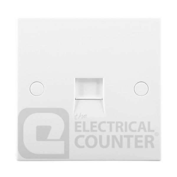 BG Electrical 9BTS/1 Moulded White Square Edge 1 Gang Screw Terminal Secondary Telephone Socket