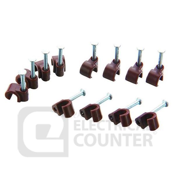 BG CCR7BR/1000 1000 Pack 7mm Brown Round Cable Clips  (1000 Pack, 0.02 each)