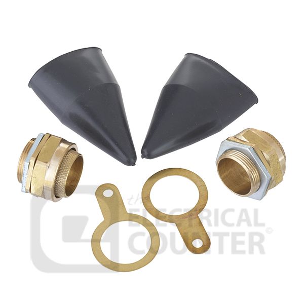 BW Range Indoor LSF 32mm Brass Armoured Cable Gland Kit (2 Pack, 3.73 each)