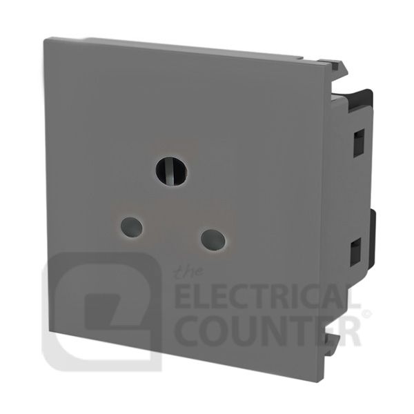 BG EM2ASG Grey 2A 2 Module Euro Module Unswitched Round Pin Socket