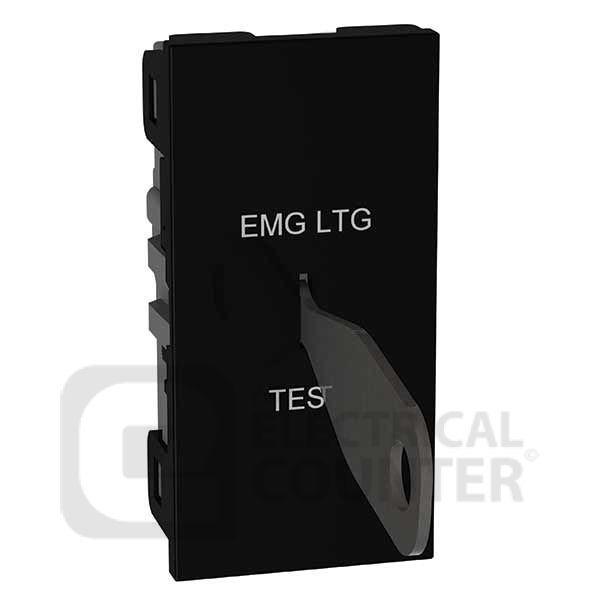BG EMSW12ELB Black 20AX 2 Way EMG LTG TEST 1 Module Euro Module Key Switch