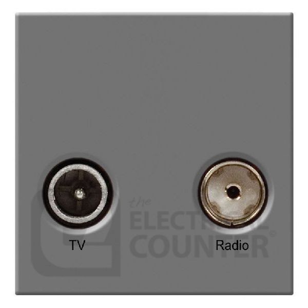 BG EMTVFMG Grey 2 Module 1x IEC TV 1x IEC Female Radio Euro Module Screened Outlet