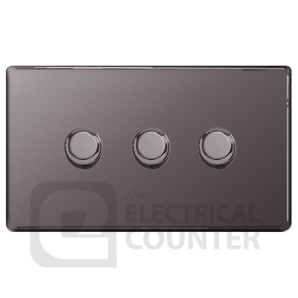 Bg Fbn83 3g Dimmer 200w Black Nickel, Triple Light Switch With Dimmer
