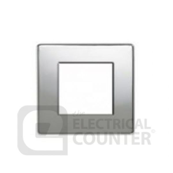 BG FPCEMS2 Nexus Flatplate Screwless Polished Chrome 2 Module Square Euro Module Front Plate
