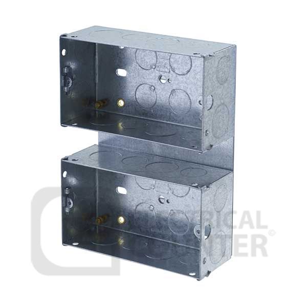 BG Electrical HGS07/C2 2 x 2 Gang 47mm Metal Boxes on Back Plate