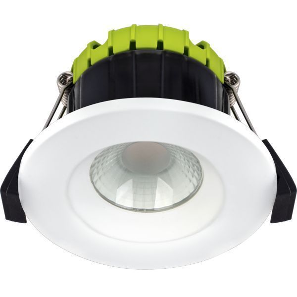 Luceco EFCB60W27 FType Compact Matt White IP65 6W 580lm 2700K 90mm Dimmable LED Fire-Rated Regressed Downlight