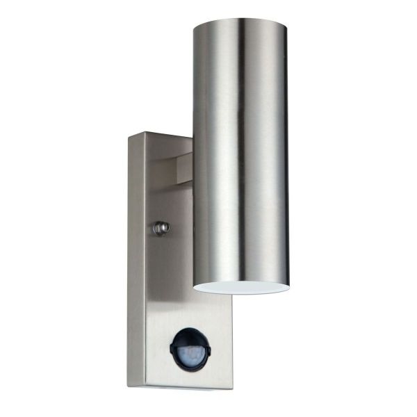 Luceco LEXDSS5UD30P Stainless Steel IP54 8W 3000K LED PIR Up-Down Fixed Wall Light