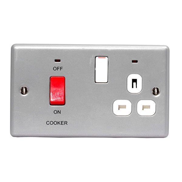 BG MC570 Metal Clad 45A Switch 13A Switched Socket Neon Cooker Unit