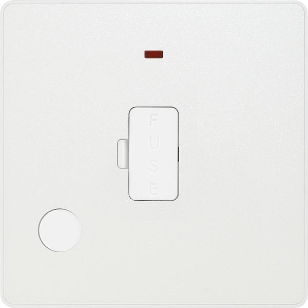 BG PCDCL54W Pearlescent White Evolve 13A Flex Outlet Neon Unswitched Fused Spur Unit - White Insert