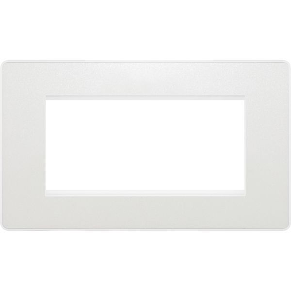 BG PCDCLEMR4W Pearlescent White Evolve 4 Euro Module Front Plate - White Insert