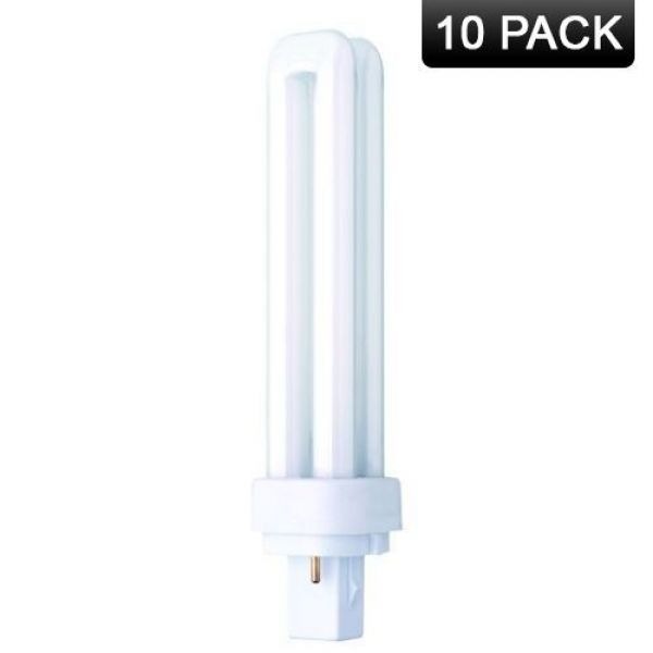 Crompton Double Turn D Type Lamp 18W - G24d-2 2 Pin Cap White (10 Pack, 1.33 each)