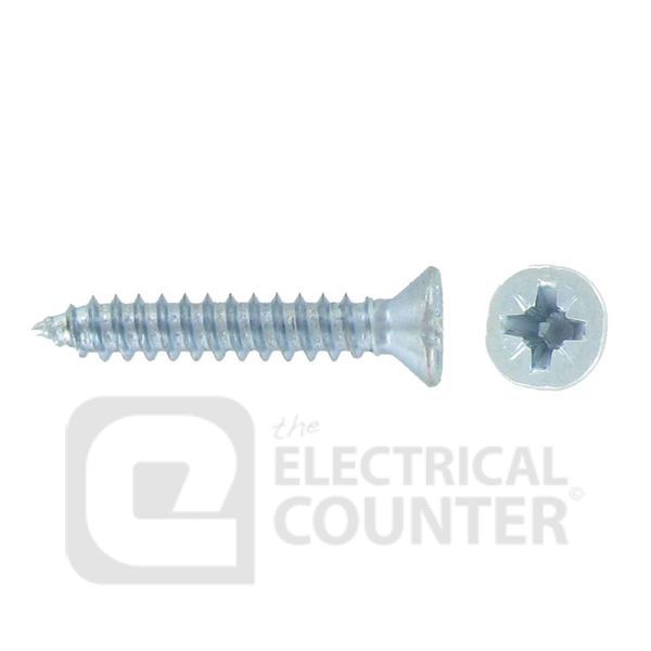 Deligo TE08075 Pack of 200 Bright Zinc Plated BZP Self Tapping Pozi Countersunk Screws 8 x 0.75 inch (200 Pack, 0.02 each)