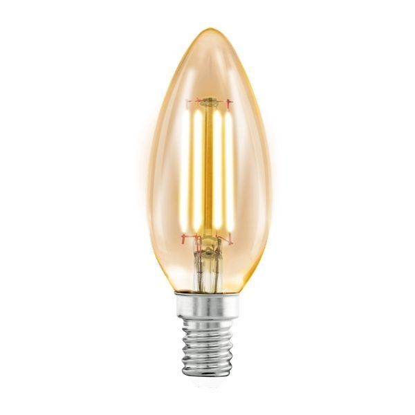 EGLO 11557 4W 2200K E14 C35 Retro Filament Amber LED Lamp (10 Pack, 2.92 each)