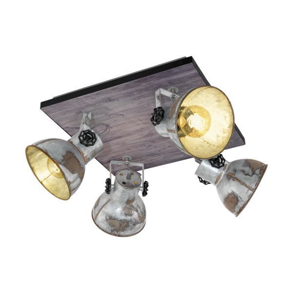 Barnstaple Brown Patina Ceiling Spotlight 4x40W E27 450mm