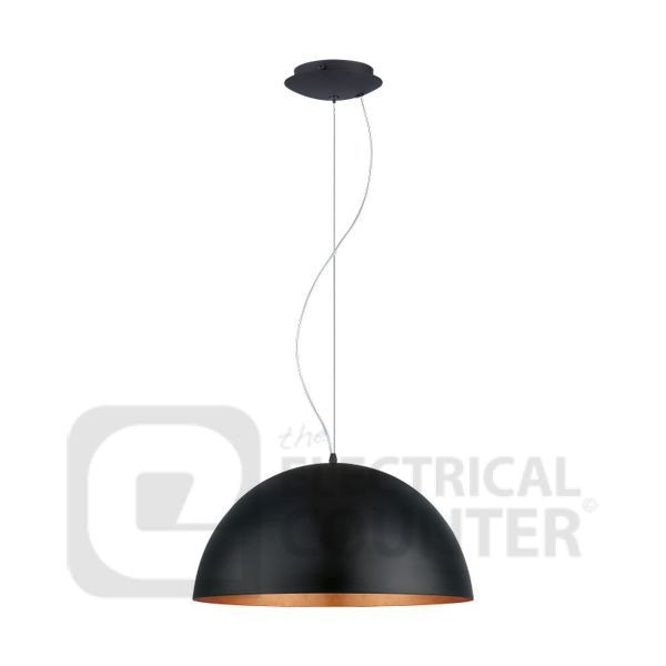 Gaetano 1 Black Copper Pendant Light 60W E27 530mm