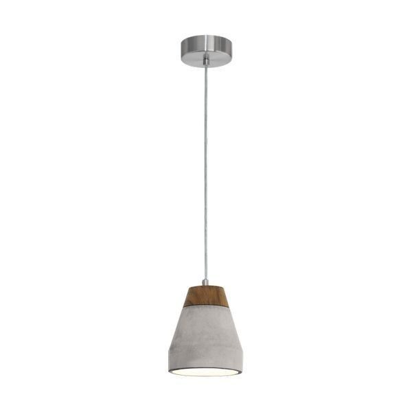 Tarega Grey-Concrete & Wood Pendant Light 60W E27 150mm