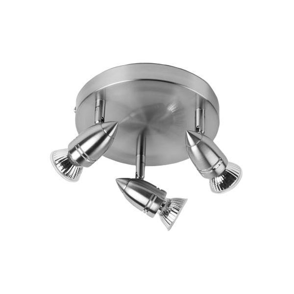 Brushed Nickel Triple Adjustable Ceiling Light - Max 50W