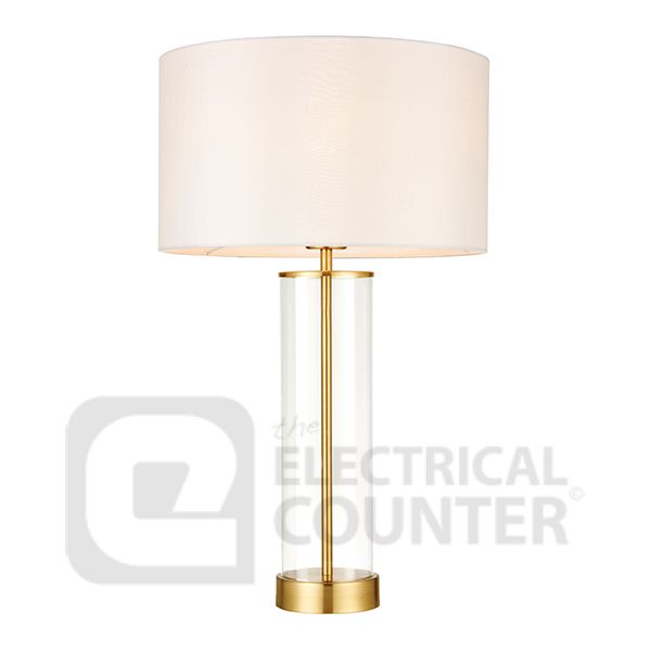Endon 68802 Lessina Clear Glass Brass, Clear Glass Table Lamps Uk