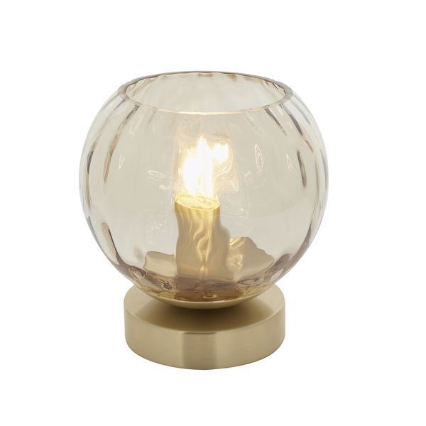 Endon Lighting 91973 Dimple Brass/Champagne Table Light LED 25W E14 Golf 145mm w/Switch