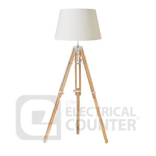 Teak Wood Tripod Floor Lamp Base Only, Teak Tripod Floor Lamp
