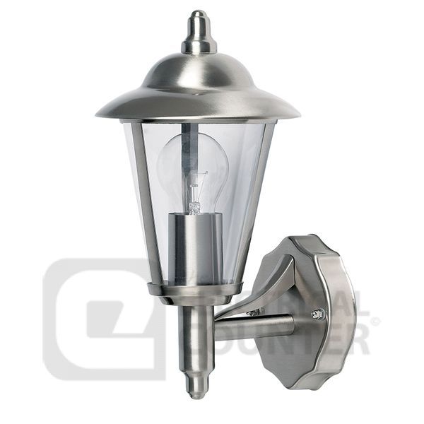 Endon Lighting YG-862-SS Klien Polished Stainless Steel IP44 60W Wall Uplight Lantern