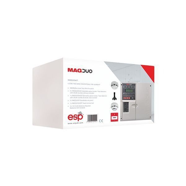 ESP MAGDUO4KIT White Conventional Fire Alarm Kit - Two Wire - 4 Zone