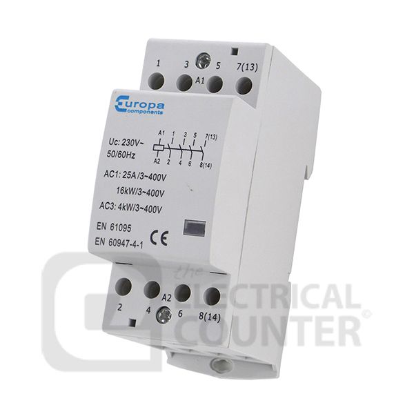 Euc3-63-4P 4 Pole Modular Contactor 63A N/O 230V 
