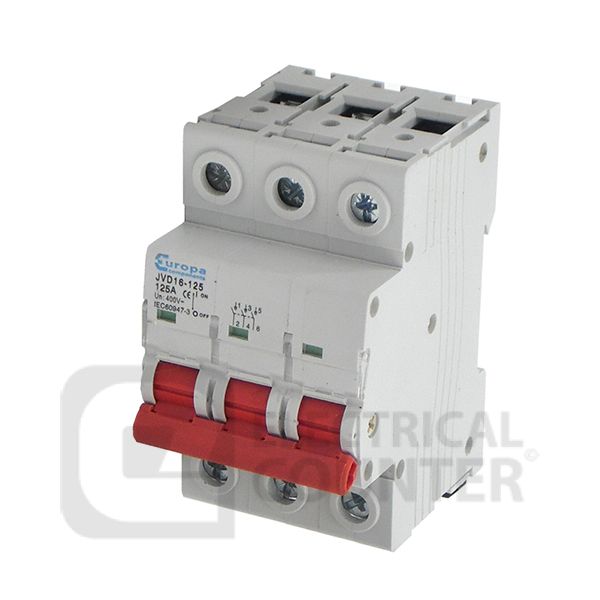 Europa ISO125-3 125A 3 Pole Main Switch Isolator IP20