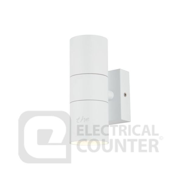 Zinc Leto White GU10 2 Light Up and Down Wall Fitting IP44 2 x 35W