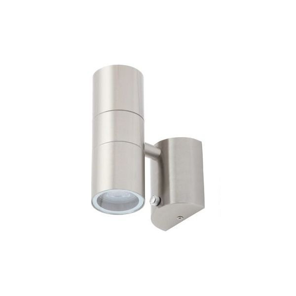 Leto Stainless Steel Up/Down Wall Light with Photocell 2x 35W GU10