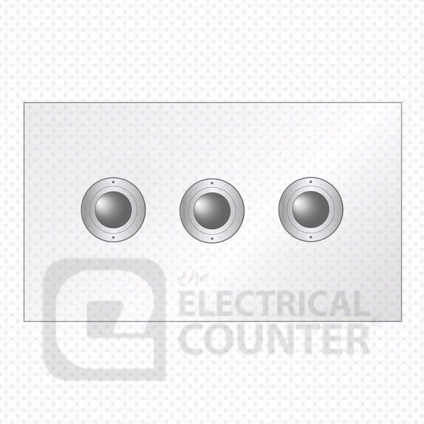Forbes & Lomax 3GBELL/S Invisible Plate 3 Gang 4A Momentary Button Dimmer - Stainless Steel Button