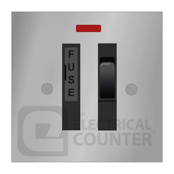 Forbes & Lomax ISFC/NIC/B Nickel Silver Neon Switched Fused Connection Unit - Black Insert