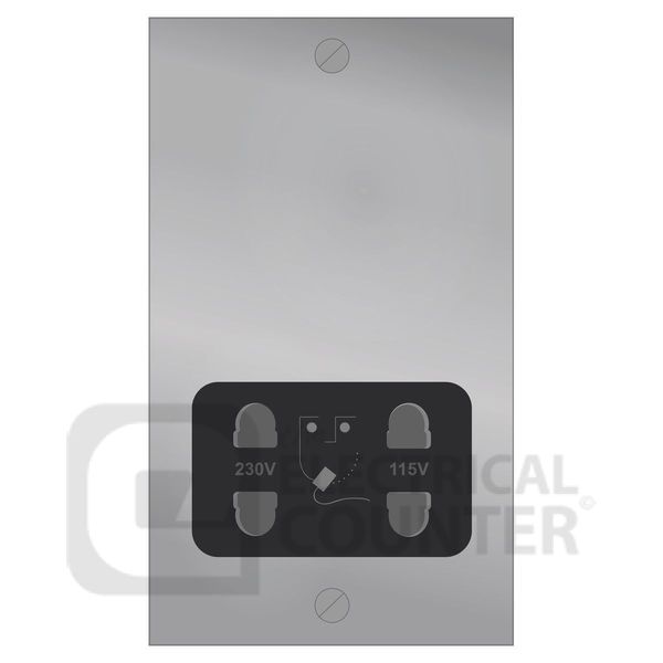 Forbes & Lomax SHA/NIC/B Nickel Silver Dual Voltage Shaver Socket - Black Insert